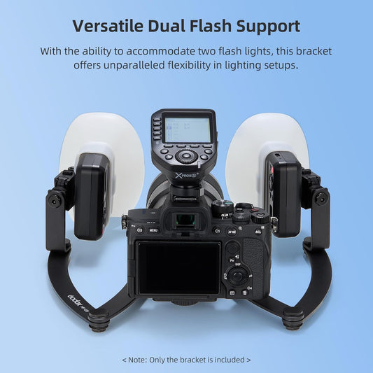 Godox MF12-K2 Macro Flash with MF-DB Mount, 2.4G Wireless TTL M Mode, Color Filter, Cold Shoe & Stand for Portrait, Macro & Dental Photography - Canon/Sony/Nikon Compatible - PuriLite