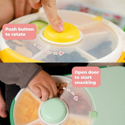 GoBe Kids Lunchbox - Reusable Snack Container with 5 Compartment Dispenser and Lid | BPA and PVC Free | Dishwasher Safe | No Spill, Leakproof