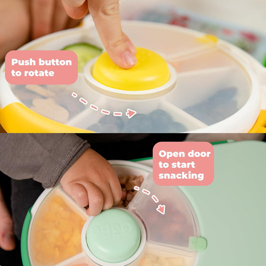 GoBe Kids Lunchbox - Reusable Snack Container with 5 Compartment Dispenser and Lid | BPA and PVC Free | Dishwasher Safe | No Spill, Leakproof - PuriLite