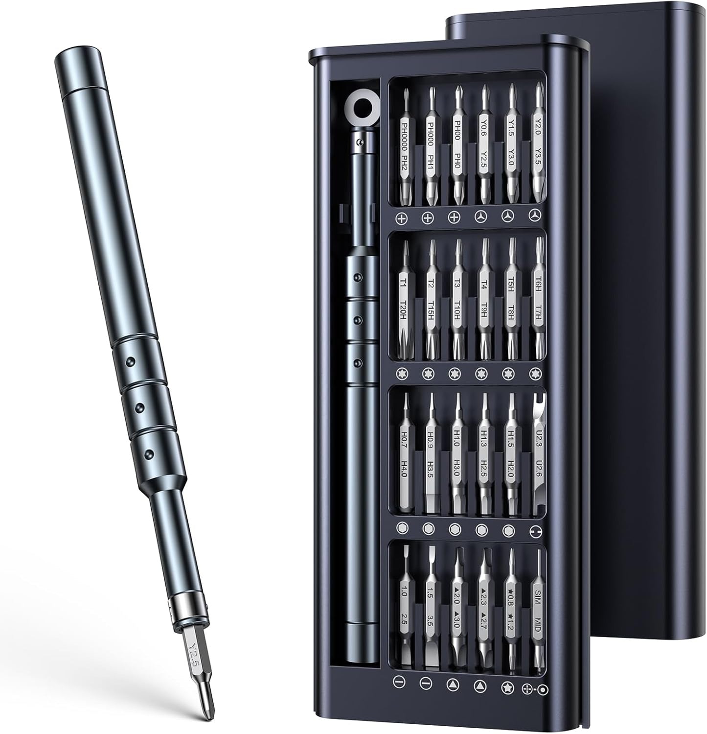 JOREST 50-in-1 Precision Screwdriver Set, Magnetic Mini Repair Tool Kit with Torx & Security Bits - PuriLite