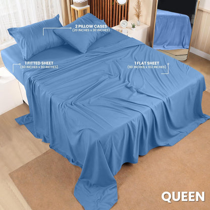 Utopia Bedding Queen Bed Sheet Set - 4 Piece Bedding - Soft Brushed Microfiber Fabric - Shrinkage & Fade Resistant - Easy Care (White)