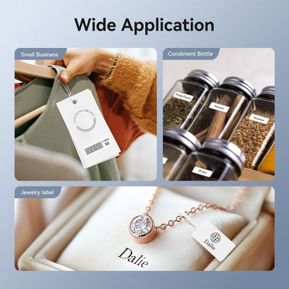 NIIMBOT D110 Mini Label Maker Machine with Tape(Pre-Cut Size 12x40mm), Portable Bluetooth Sticker Printer, Inkless Automatic Feeding One-Touch Custom Printing, Compatible with Phone Only