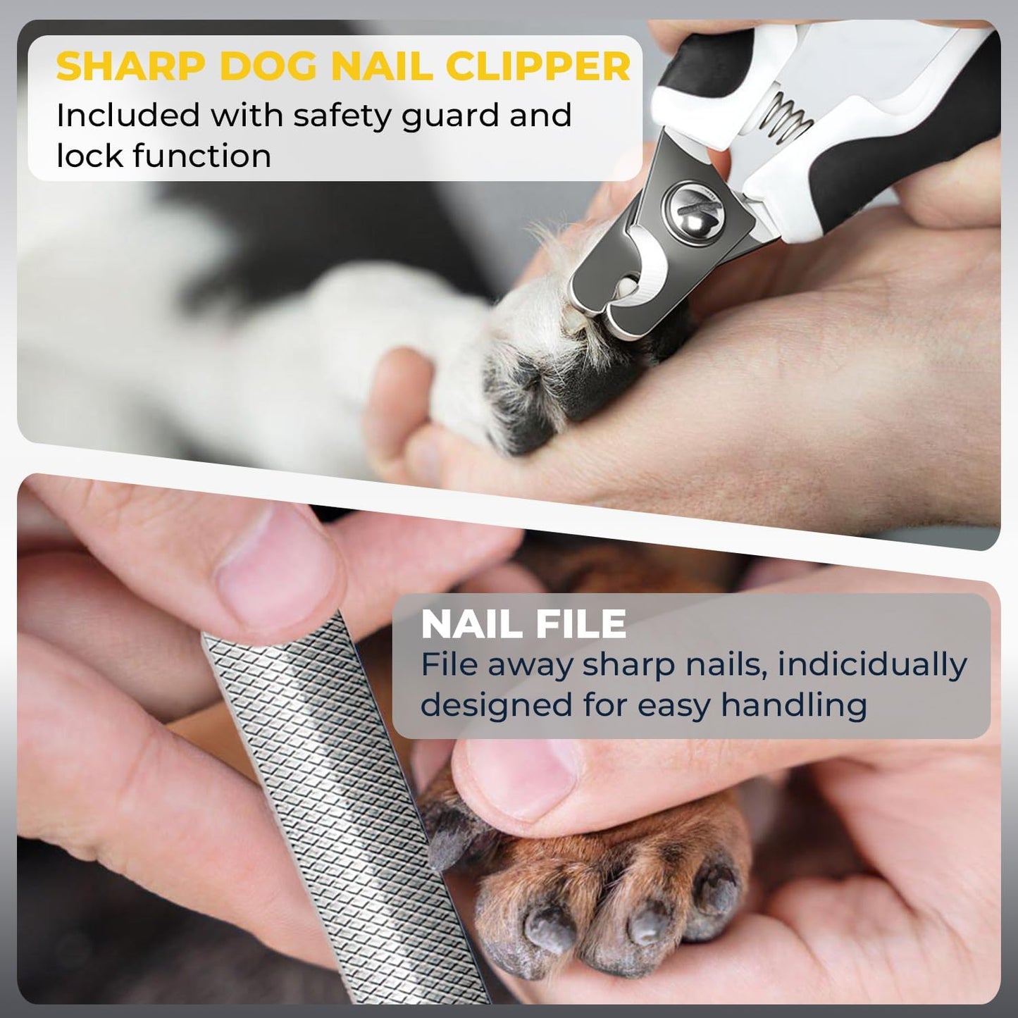Dog Nail Grinder 6-Speed with LED Display, Dog & Cat Nail Clippers and Trimmers, Pet Nail Grinder with 2 LED Lights - Super Quiet Rechargeable Claw Trimmer for Large Medium Small Puppy Dogs/Cats