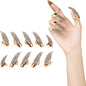10PCS Finger Claws Fake Long Nail Women Halloween Costume Accessories Vampire Cat Wolf Cosplay, 1 Count (Pack of 10), Metal