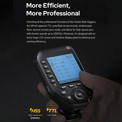 Godox XPROII-C 2.4G Wireless Flash Trigger Transmitter TTL Autoflash 1/8000s HSS Large LCD Screen 32 Channels 16 Groups Replacement for Canon Cameras