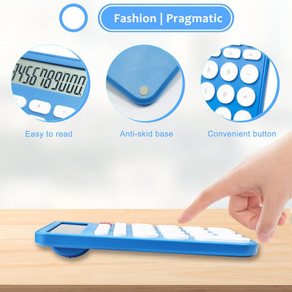 VEWINGL Mechanical Switch Calculator, 12 Digit Large LCD Display and Buttons, Great for Everyday Life and Basic Office Work, with Battery