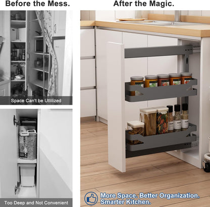 VADANIA Narrow Pull Out Cabinet Organizer, For 8" Cabinets