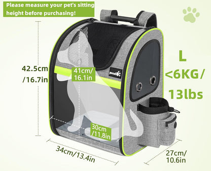 Pecute Pet Carrier Backpack, Dog Carrier Backpack Expandable with Breathable Mesh for Pets ＜6kg, Pet Backpack Carrier for Hiking Travel Camping Outdoor