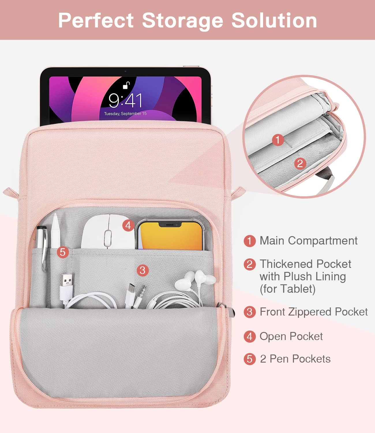 MoKo 13.3-14 Inch Laptop Sleeve Bag Fits MacBook Pro M3/M2 14" 2023, MacBook Pro 13" M2, New MacBook Air 13.6" M3/M2 2024/2022,Tab S8 Ultra 14.6",Handle Carrying Case with Shoulder Strap, Black & Gray - PuriLite