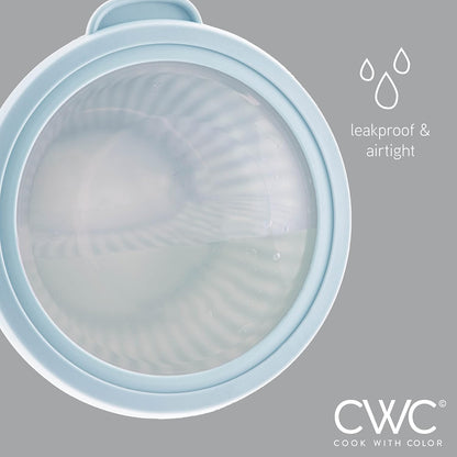 COOK WITH COLOR Prep Bowls with Lids- 8 Piece Nesting Plastic Small Mixing Bowl Set with Lids (Teal Ombre)