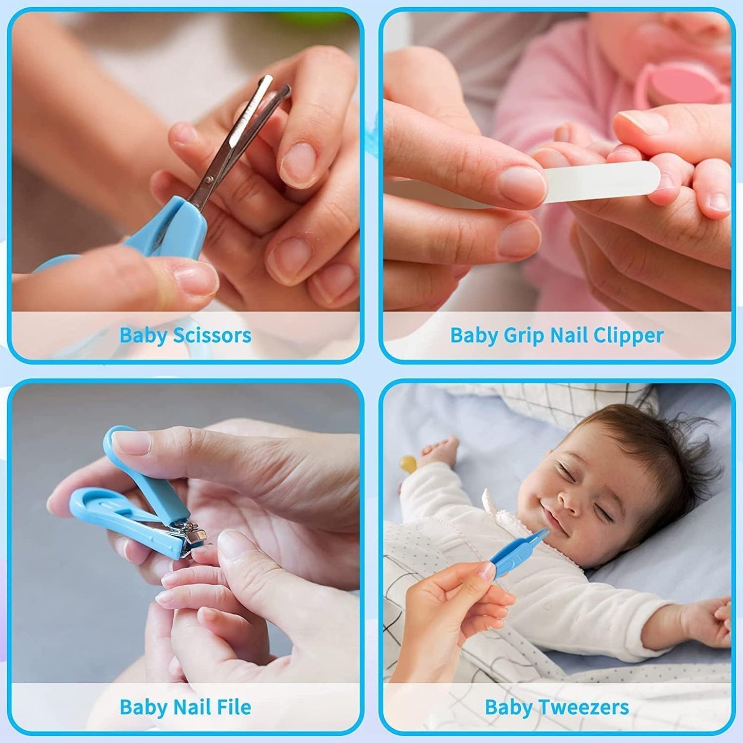 Baby Grooming Kit - 19 in 1 Nursery Essentials Baby Registry Shower Gift for Newborns, Infants, Toddlers, Boys, Girls Kids-Safety Baby Comb, Brush, Finger Toothbrush, Nail Clippers, Scissors(Green)