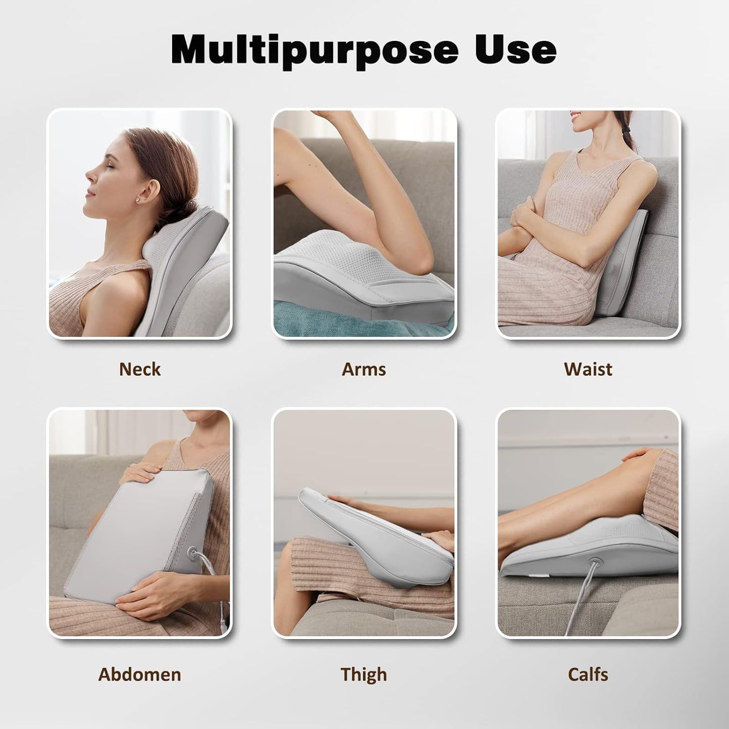 Boriwat Back Massager Neck Shoulder Massager with Heat, Shiatsu Massage Pillow for Pain Relief, Masseur for Neck, Back, Shoulder and Leg, Gifts for Men Women Mom Dad, Stress Relax at Home and Office
