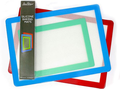 Silicone Baking Mats - Set of 3 Environmentally Friendly Macaron Silicone Mats for Baking Reusable Baking Sheets from Jean-Patrique