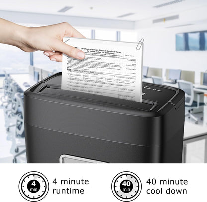 8-Sheet Cross Cut Paper Shredder with 4.2 Gallon Bin, P-4 Security Level Shredder for Home Office, Shreds Paper, Credit Cards, Staples, and Mail - PuriLite