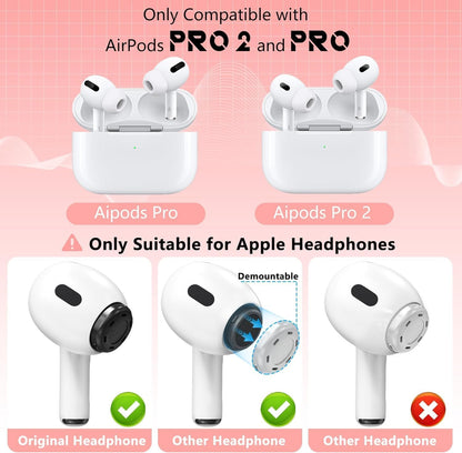4 Pairs Replacement Ear Tips for AirPods Pro 2nd/1st Generation with Portable Storage Box & Cleaner Pen,Noise Reduction Holewith & Built-in dust Guard Screen,Silicone Ear Tips for AirPods Pro (White)