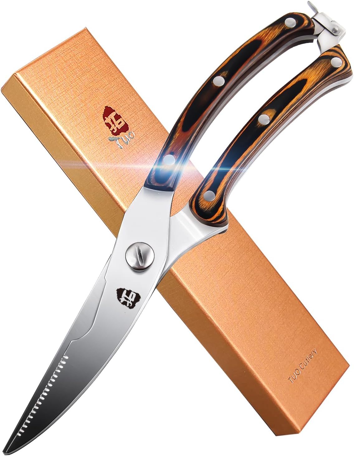 TUO Boning Knife - Razor Sharp Fillet Knife - High Carbon German Stainless Steel Kitchen Cutlery - Pakkawood Handle - Luxurious Gift Box Included - 7 inch - Fiery Phoenix Series