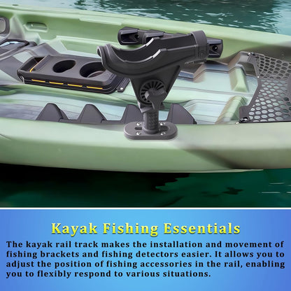 Seaperk Kayak Gear Track - Low Profile Mount, Compatible for Fishing Rod Holder, Fish Finder, Cup Holder, Anchor Cleats, 4", Pack of 2