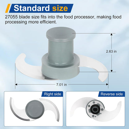27055 S Smooth Blade Compatible with Robot Coupe Food Processor Replacement for R201, R2, R2A, R2N, R2B, R2U, Stainless Steel Blade with Pitch