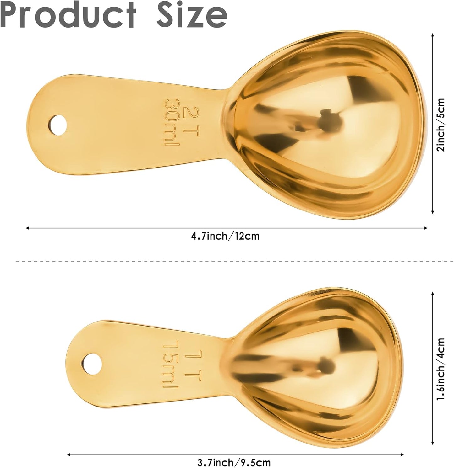 Smithcraft Measuring Cup Set of 8 Stainless Steel Measuring Cups18/8(304) Steel Material Heavy Duty 8 Measuring Cups and 1 Ring Set of 9