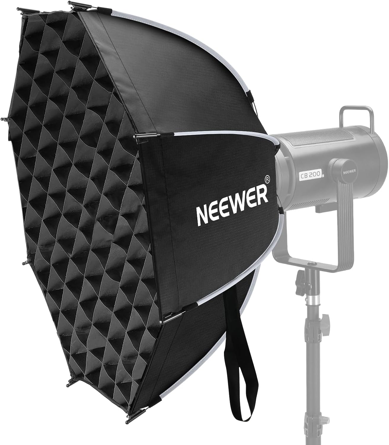 NEEWER 35.4'' Octagonal Softbox, Quick Release Parabolic Soft Box with Bowens Mount, Diffusers, Grid, Bag Compatible with Aputure 120d Compatible with Godox SL60w NEEWER Q4 AS600B CB300B Q300, NS92P