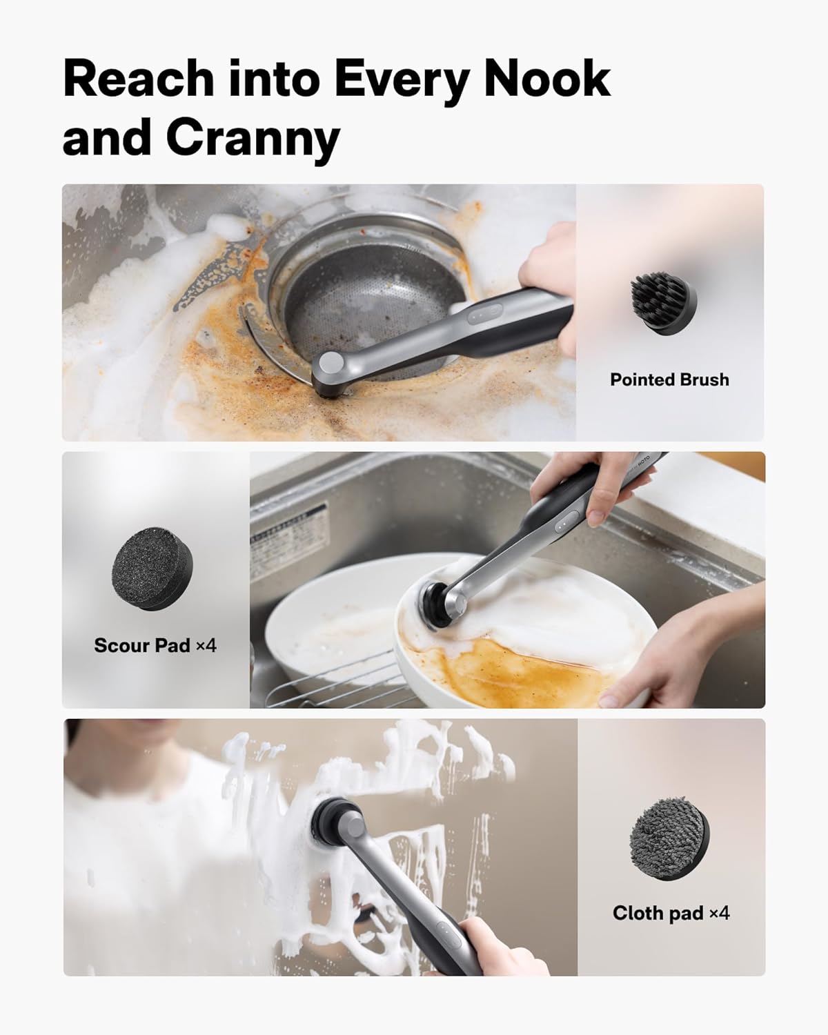 Electric Spin Scrubber for Tile and Grout | Rechargeable Waterproof Cleaning Brush | Bathroom and Kitchen Grout Cleaner | Rotating Power Scrub Brush | 12 Replaceable Heads for Corners and Crevices - PuriLite