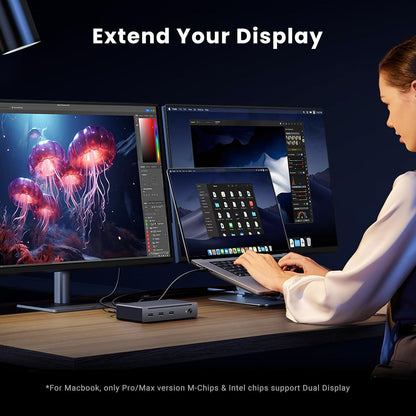 UGREEN Revodok Max 208 Thunderbolt 4 Dock, 40Gbps Thunderbolt 4 Hub Docking Station with Dual 4K@60Hz or Single 8K Display, 85W Charging, Gigabit Ethernet, 3X USB A 3.2 for MacBook Laptops