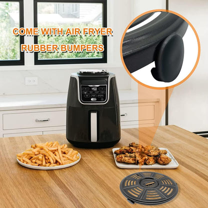 Air fryer Replacement Tray for Ninja AF101 4 QT AF161 Max XL AF150 XL 5.5 Quart Air Fryer, 8.2'' Round Food Grade Air Fryer Grill Pan Grill Plate Crisper Plate Accessories Parts Rack,Dishwasher Safe