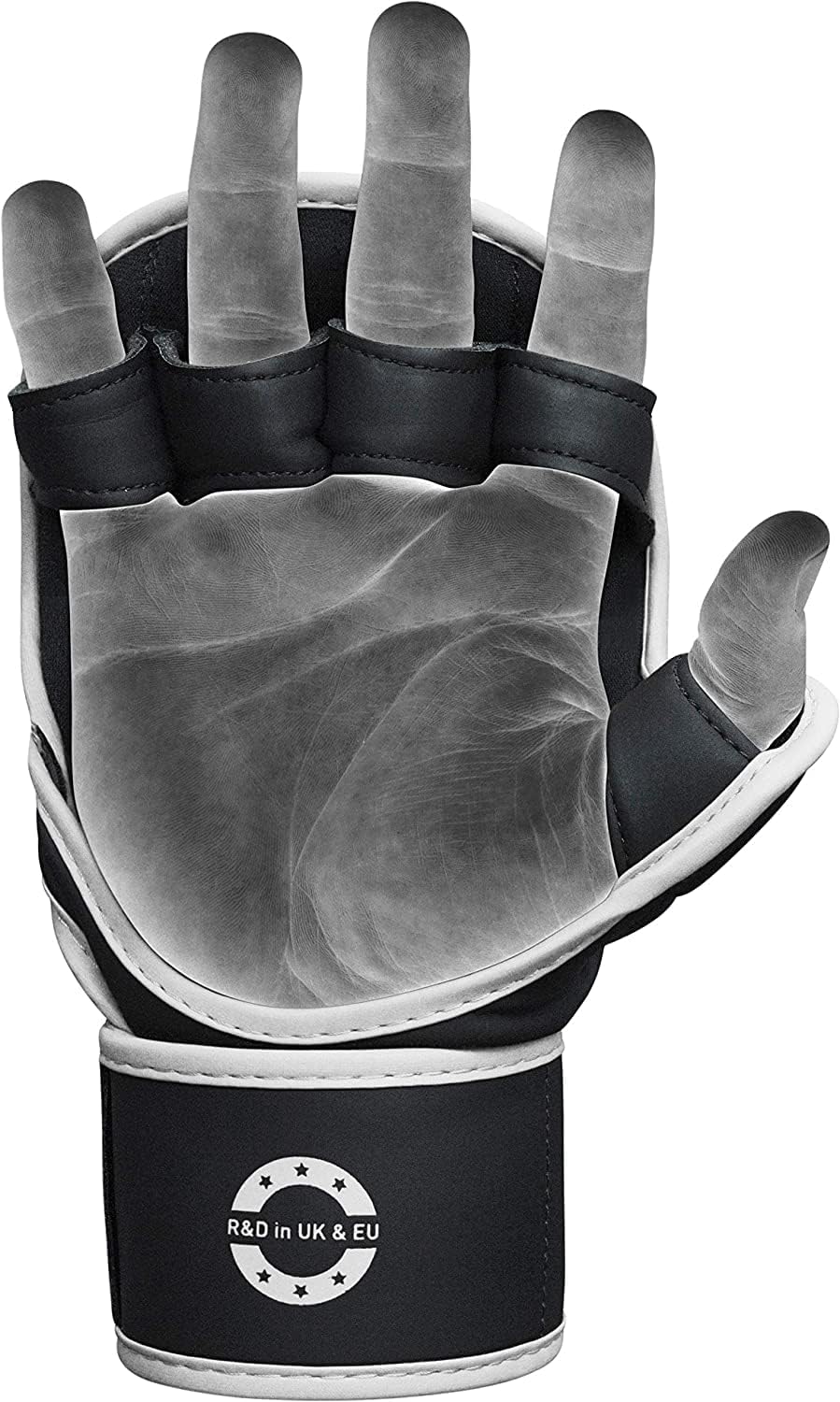 RDX MMA Gloves Sparring Grappling, Hybrid Open Palm Martial Arts Mitts Men Women, Maya Hide Leather Wrist Support, Cage Fighting Combat Sports, Muay Thai Training, Punching Bag and Kickboxing