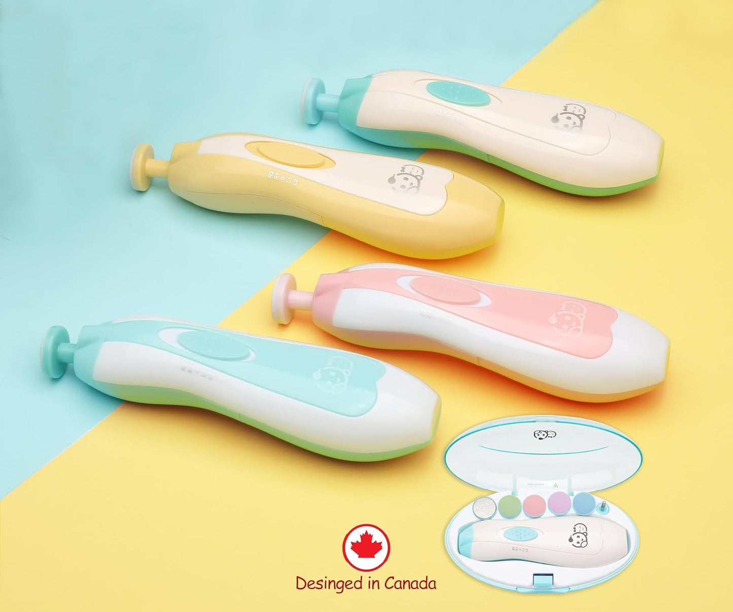 Royal Angels Rechargeable Baby Nail Clippers 20 in 1, Safe Electric Nail Trimmer, Baby Nail Kit, Additional Replacements, Newborn Toddler Toes and Fingernails, Trim and Polish (Rechargeable, Snow)