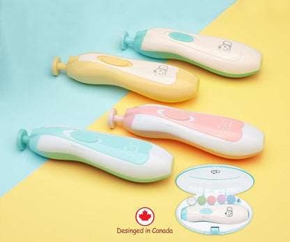 Royal Angels Rechargeable Baby Nail Clippers 20 in 1, Safe Electric Nail Trimmer, Baby Nail Kit, Additional Replacements, Newborn Toddler Toes and Fingernails, Trim and Polish (Rechargeable, Snow)