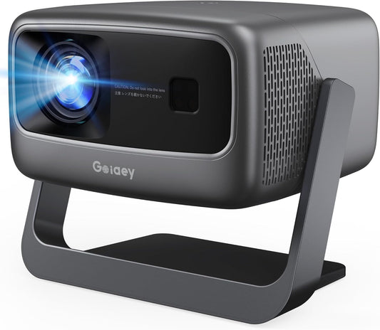 4K-Projector [1500 ANSI/Official-NetfIix/360°Stand] Outdoor Projector with WiFi 6 and Bluetooth, Auto Focus, Auto Keystone Smart Proyector Native 1080P Support 36W DoIby Audio 500'' Display HDR 10+