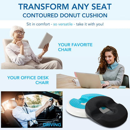 Gel Lumbar Support for Office Chair Back Support for Lower Back Pain Relief Cooling Chair Back Support Cushion Improves Posture Back Rest Memory Foam Back Support Pillow for Gaming Chair, Driving Seat