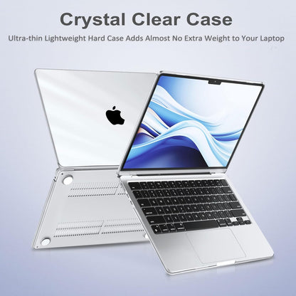 MOSISO Compatible with MacBook Air 13 inch Case 2025 2024 2023 2022 M4 A3240 M3 A3113 M2 A2681, Plastic Hard Shell&Keyboard Cover&Screen Film&Pouch for MacBook Air 13.6 inch Case, Crystal Clear