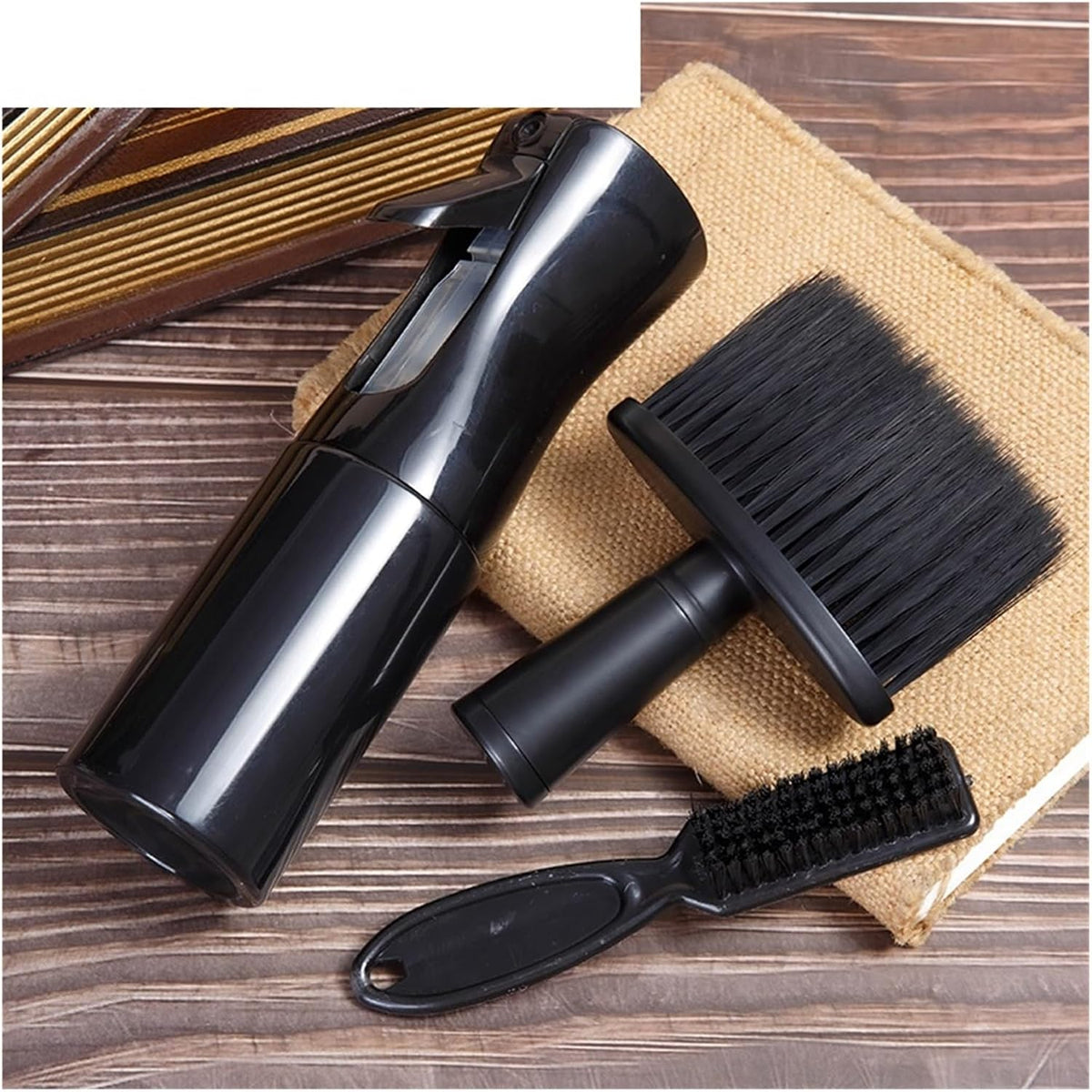 3PCS Professional Barber Neck Duster Set Haircut Beard Shaving Brush Spray