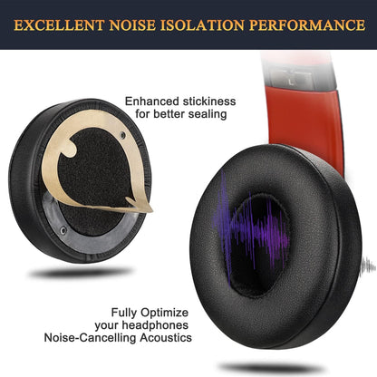 SoloWIT® Ear Pads Cushions Replacement, Earpads for Beats Solo 2 & Solo 3 Wireless On-Ear Headphones with Soft Protein Leather, Stronger Adhesive, Noise Isolation Memory Foam - Black