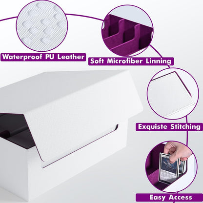 ZLCA Card Storage Box for MTG PTCG, Commander Deck Box Holds 3000+ Cards, Card Storage Case with 4 Stoppers, Card Organizer for TCG Sport Cards (Black)