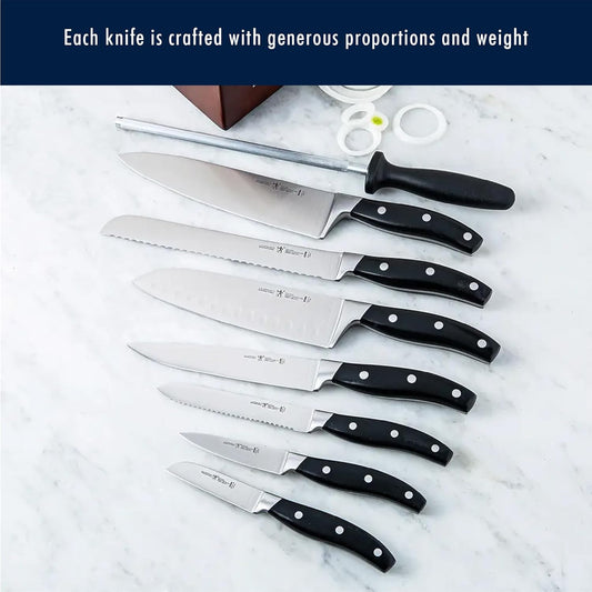 Zwilling J.A. Henckels HI Forged Contour 9 PC Block Set, Black/Silver - PuriLite