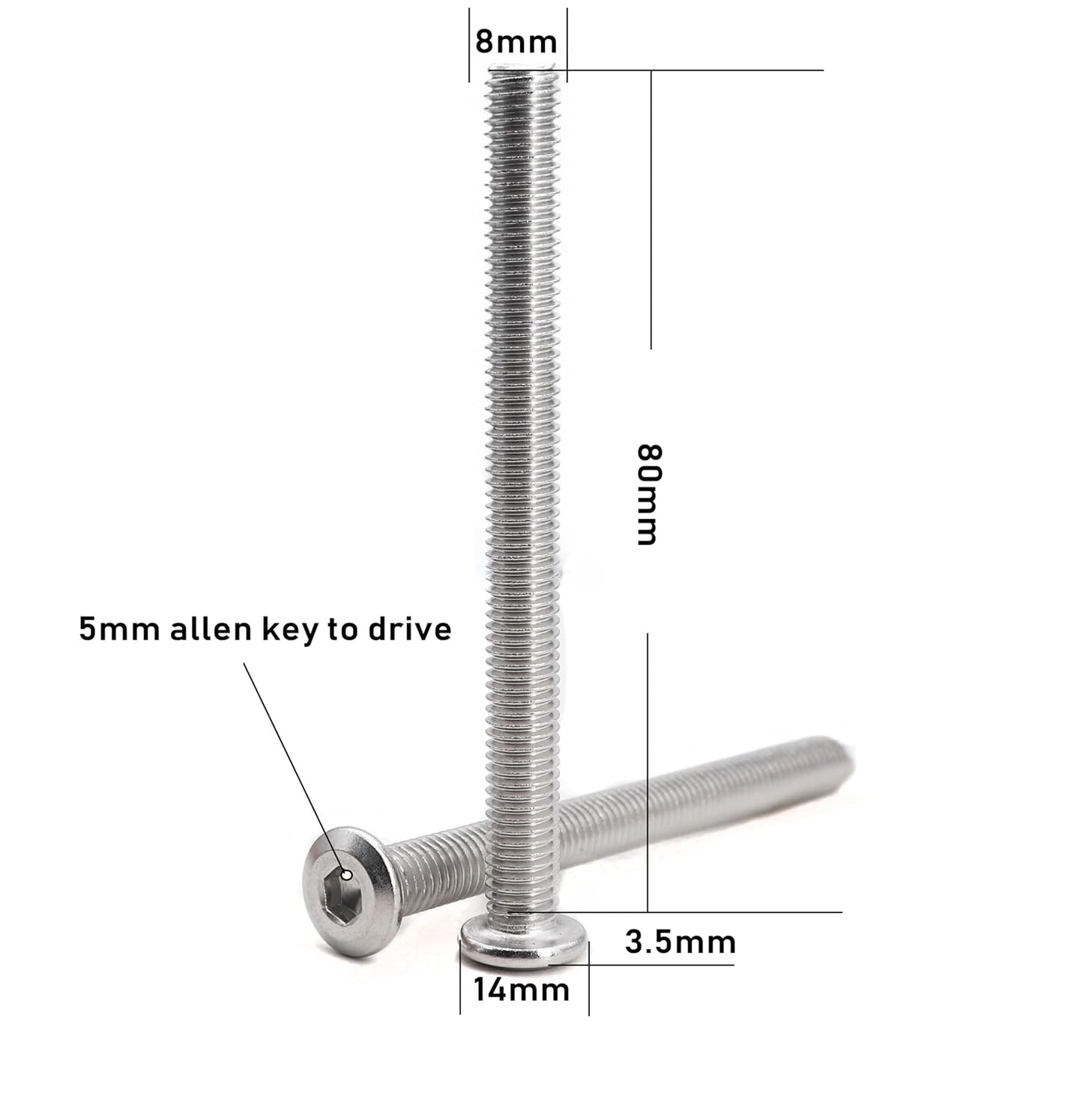 binifiMux 4pcs M10-1.25 x 70mm Serrated Flanged Hex Bolts Flange Hexagon Screws, Stainless Steel 18-8 (304), Plain Finish, DIN 6921