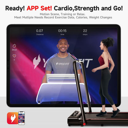 RHYTHM FUN Walking Pad Treadmill with Incline, Under Desk Treadmill with Incline, Treadmill for Home and Office, 300 Lbs Portable Treadmills with Remote Control