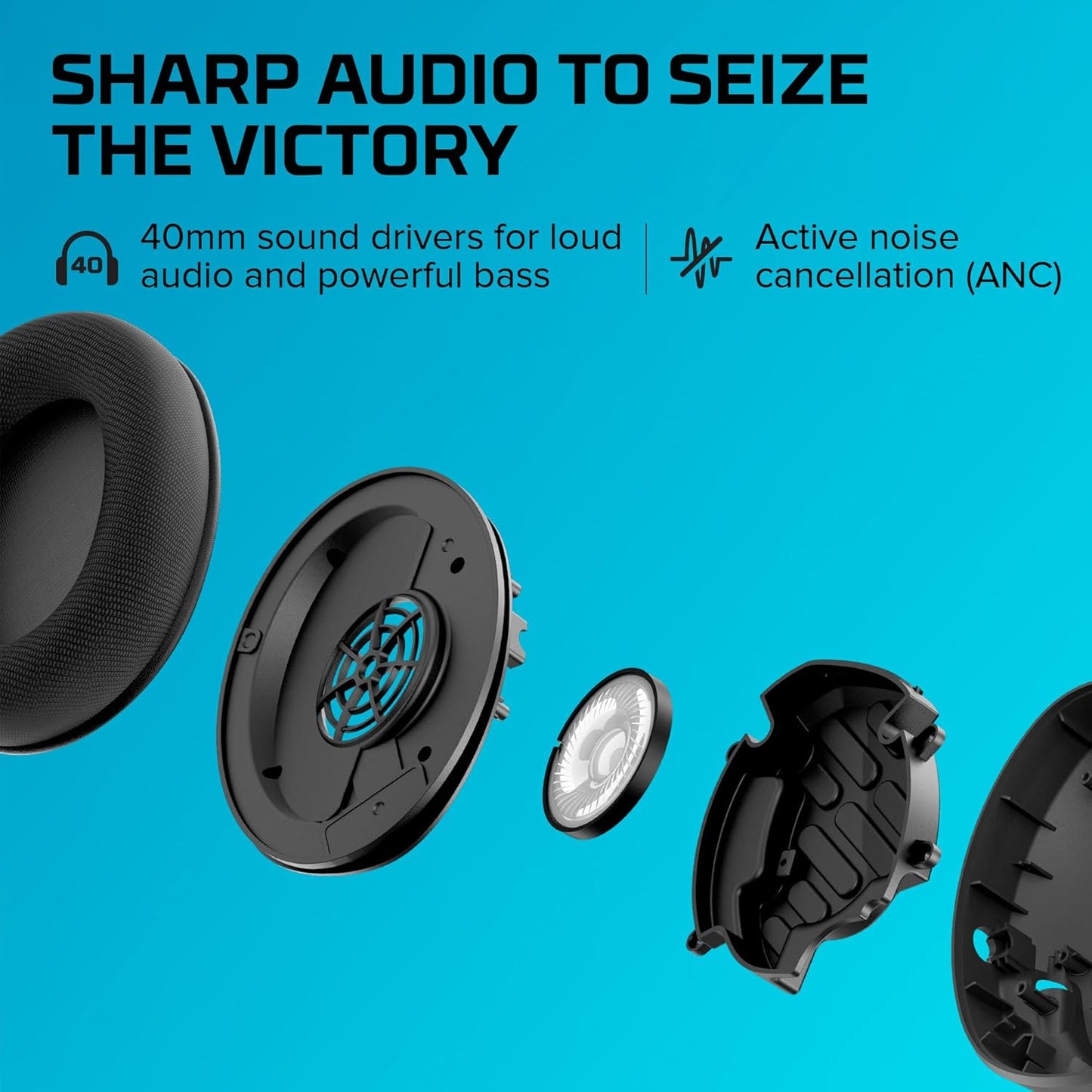 HyperX Cloud Stinger 2 Core – PC Gaming Headset, Lightweight Over-Ear Headset with mic, Swivel-to-Mute mic Function, DTS Headphone:X Spatial Audio, 40mm Drivers,Black