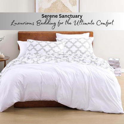 Lane Linen 100% Organic Cotton Queen Sheet Set, 4-Piece Percale Bed Sheets for Queen Bed - Soft, Breathable, Hypoallergenic, Deep Pocket Fits Mattress Up to 15" Deep, Hotel Quality Sheets - White