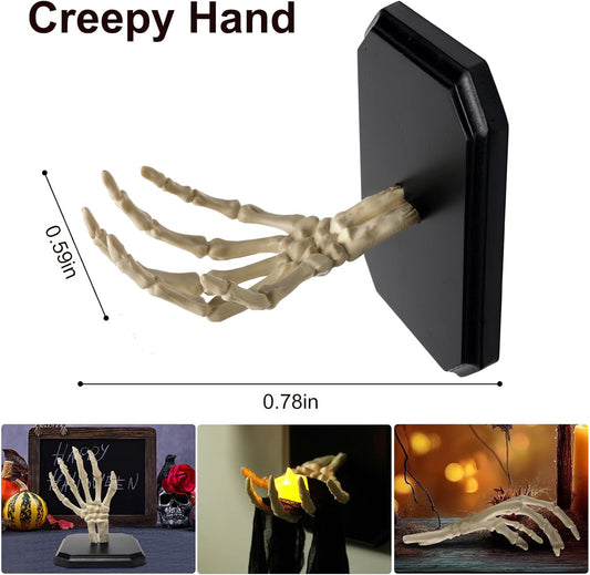 Zesua Halloween Decorations Indoor - Set of 3 Wall-Mounted Creepy Skeleton Hands for Gothic Home Decor - Life-Size Spooky Reaching Hands for Home Party Living Room Indoor Outdoor Halloween Decor