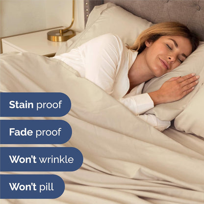 Extra Deep Queen Sheet Set - 6 Piece Breathable & Cooling Sheets - Hotel Luxury Bed Sheets Set - Easy & Secure Fit - Soft, Wrinkle Free & Comfy Sheets Set - White Sheet Set w/Extra Deep Pockets