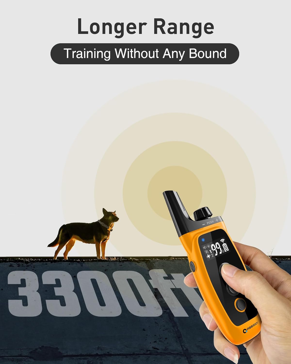 ABBIDOT Shock Collar, 3300Ft Dog Training Collar, 5 Training Modes Dog Shock Collar with Remote, Waterproof Rechargeble Security Lock E Collar for Small Medium Large Dogs