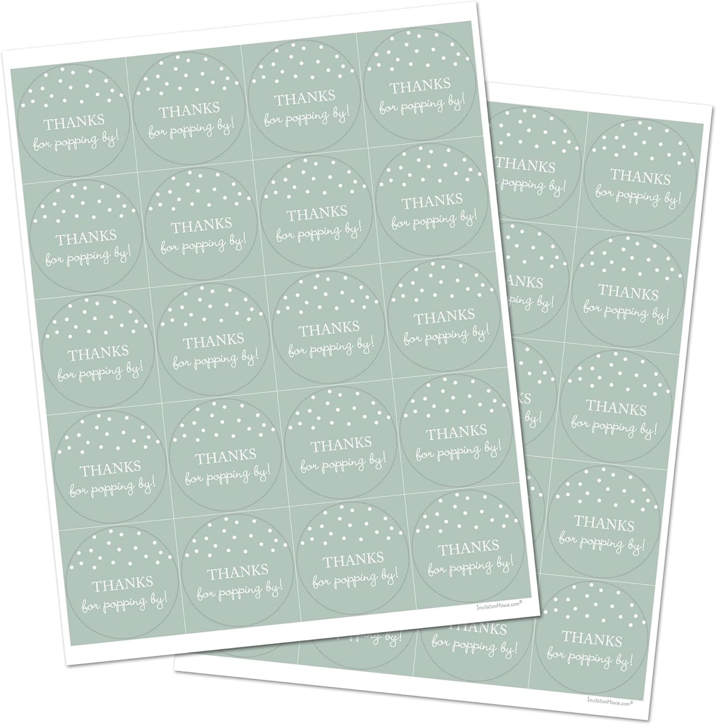 40 Thanks for Popping by! Popcorn Favor Stickers (Gold on White)