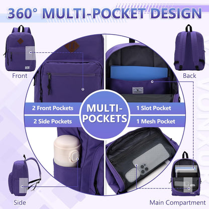 School Backpack for Kids,Lightweight Water Resistant Work Travel Backpack for Women Men Teens VONXURY