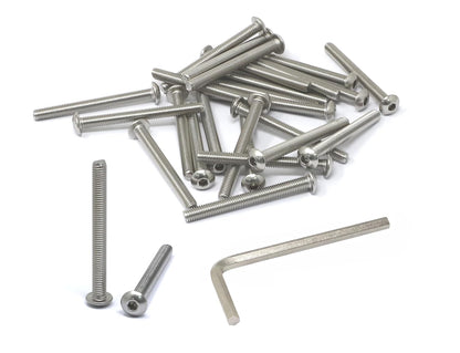 iexcell 50 Pcs M6 x 20mm Thread Pitch 1 mm Stainless Steel 304 Hex Socket Button Head Cap Screws Bolts Kit