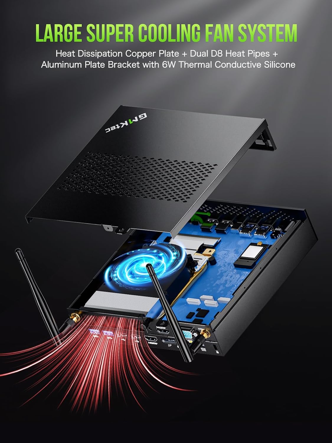 GMKtec Mini PC Intel Core i9 12900HK(14C/20T 5.0 GHz) W11 Pro, Desktop Computer 32GB DDR4 RAM+1TB NVMe SSD, Triple 4K Display, WiFi 6, BT5.2, USB-C M3 Plus