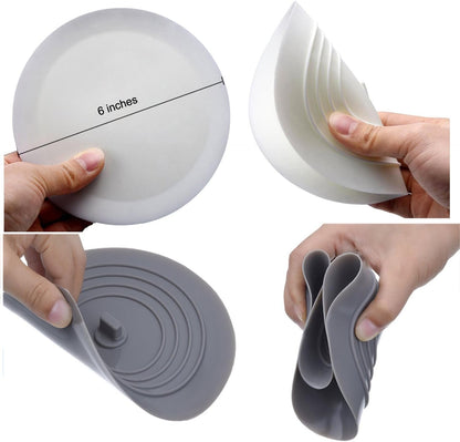 V-TOP Tub Stopper 2 Pack, 6 inches Large Silicone Drain Plug Hair Stopper Flat Suction Cover for Kitchen Bathroom Accessories and Laundry