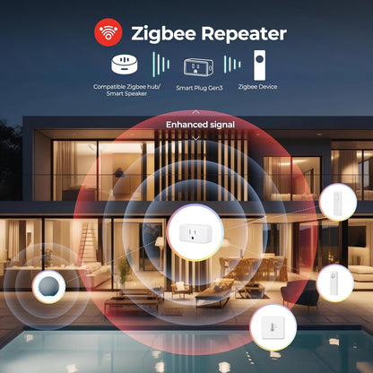 THIRDREALITY Smart Plug Gen3 4 Pack,Precise Real-time Power Meter,15A Outlet, Enhanced Zigbee Repeater,ETL Certified,ZigBee Hub Needed,Work with Home Assistant,Compatible Echo Devices and SmartThings